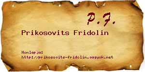 Prikosovits Fridolin névjegykártya